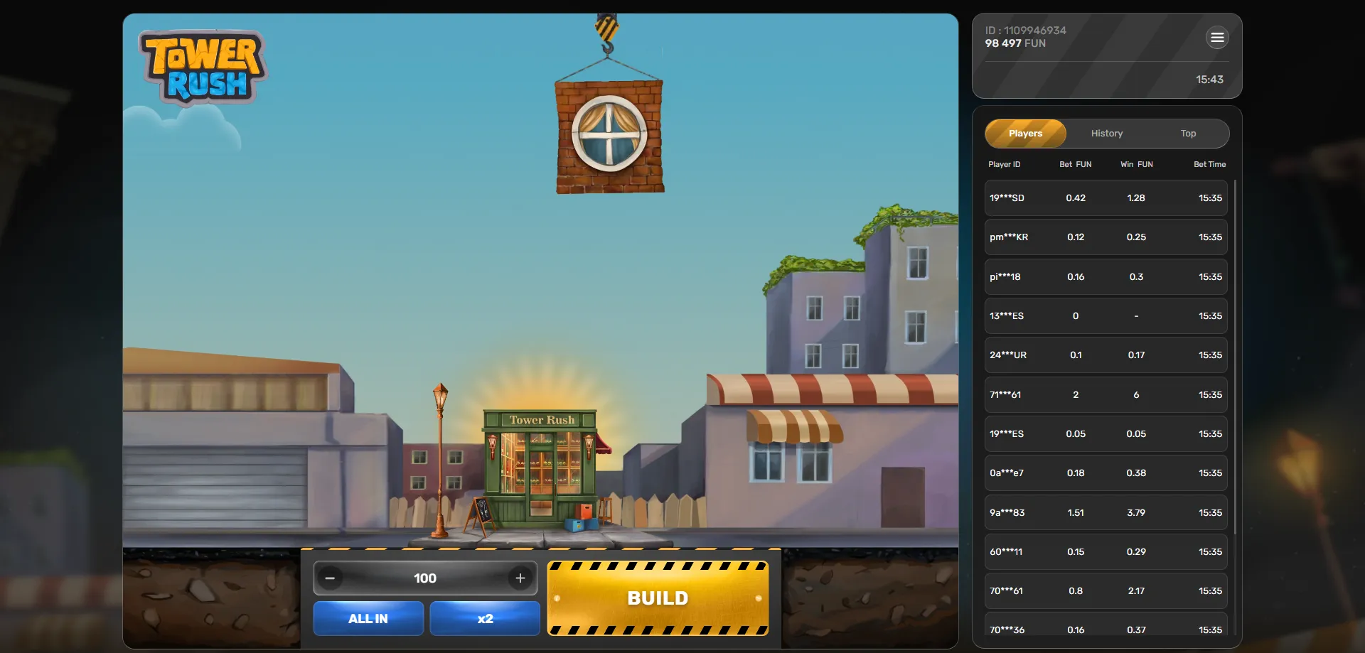 جرّب لعبة Tower Rush مجاناً بدون إيداع — نسخة demo كاملة